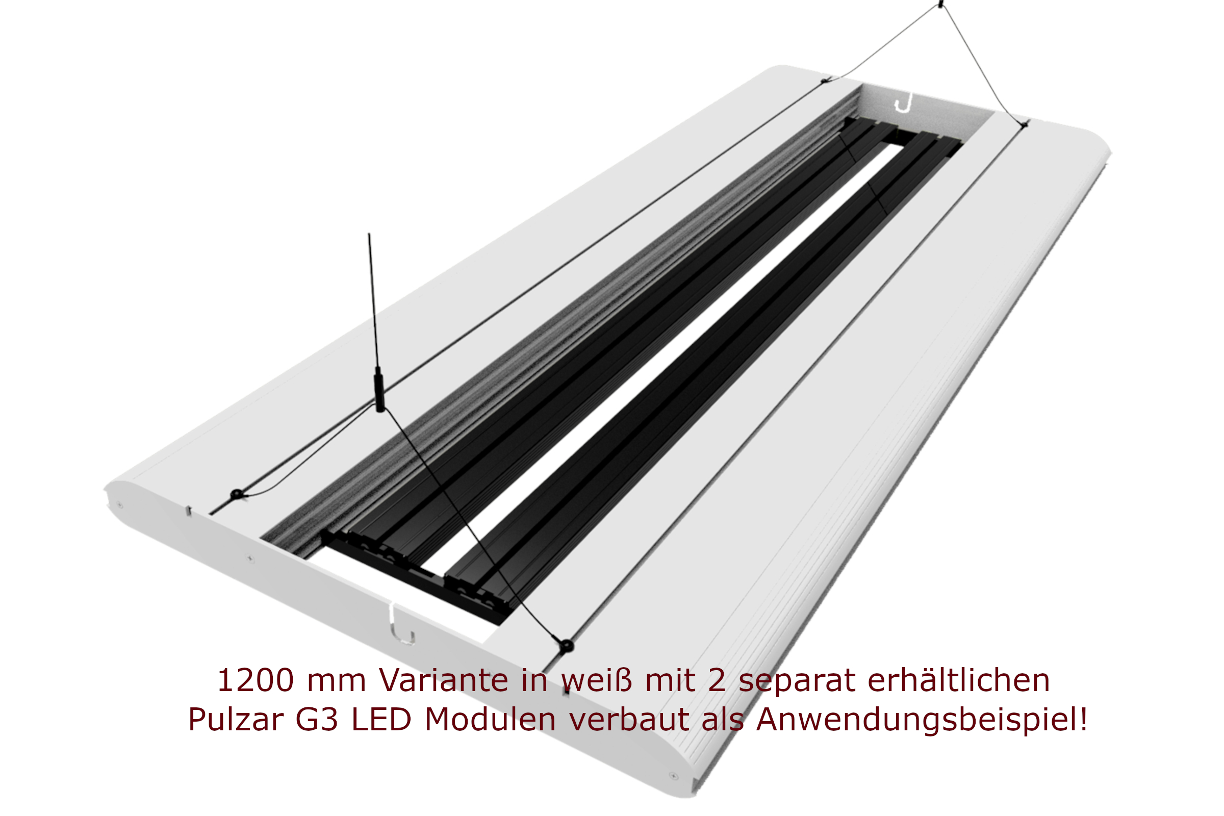 Hängeleuchte 1200 mm, weiß, mit 2 LED-Modulen